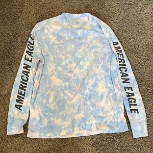 American Eagle Tie Dye Mens Long Sleeve Tshirt